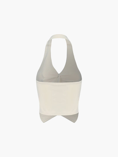 Elara Button-Up Halter-Weste & Rock-Set