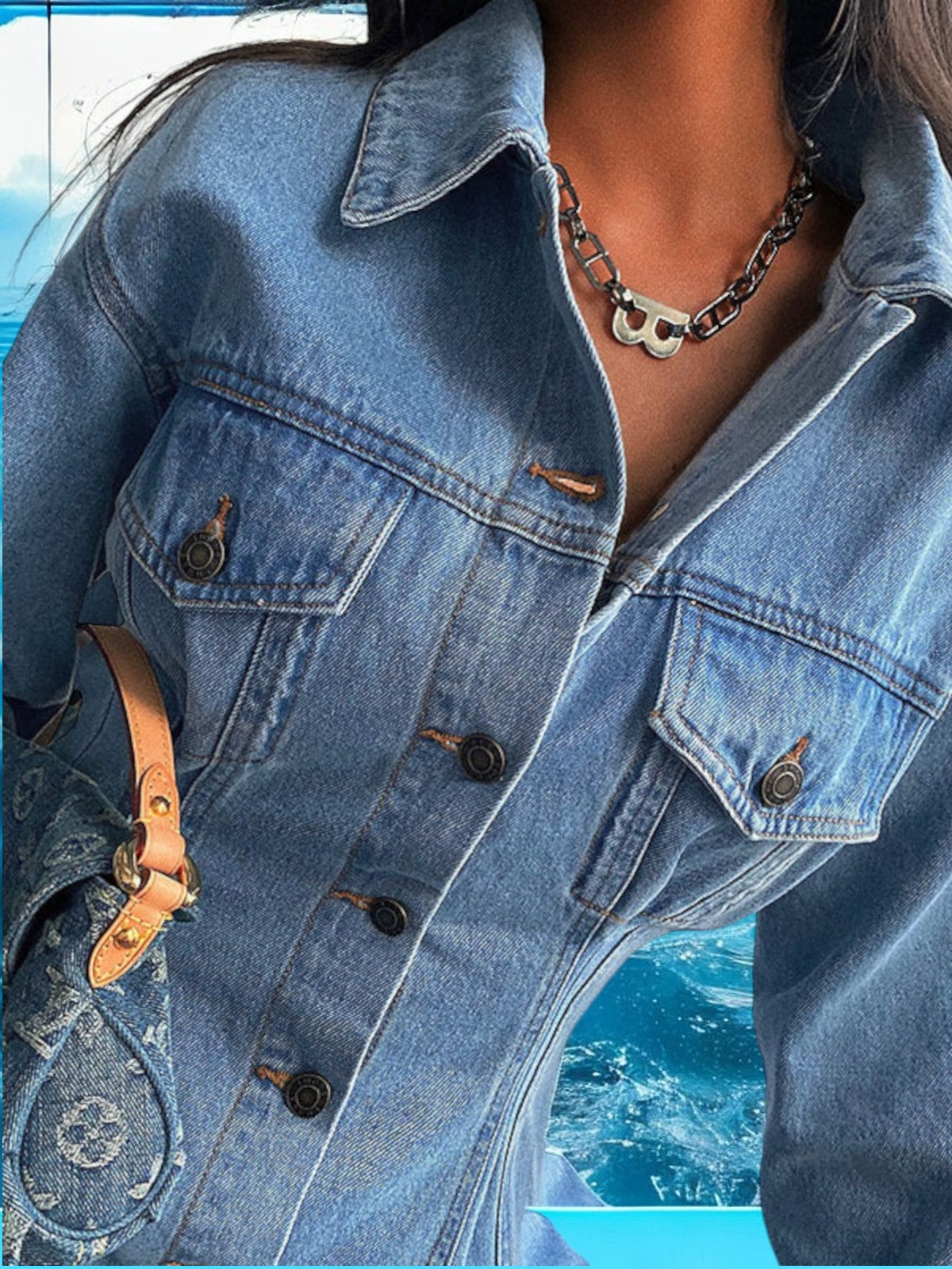 Ember Übergroße Denimjacke