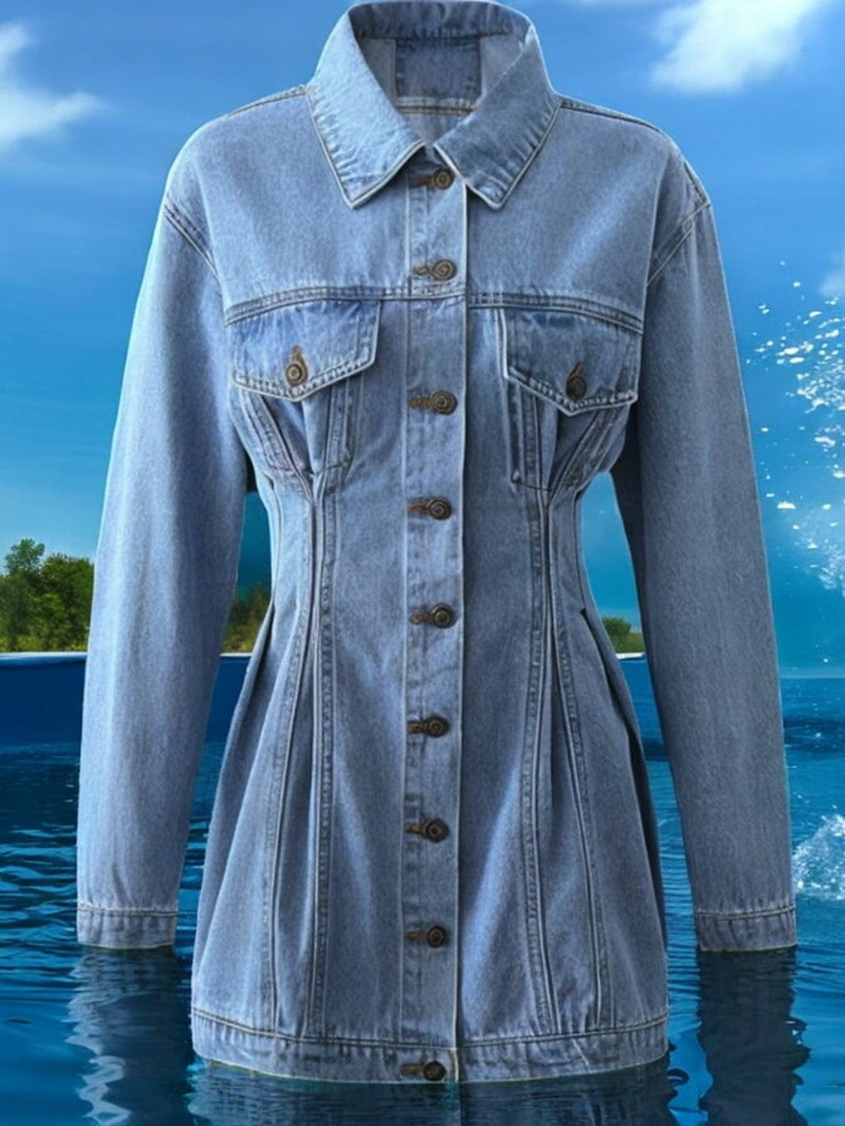 Ember Übergroße Denimjacke