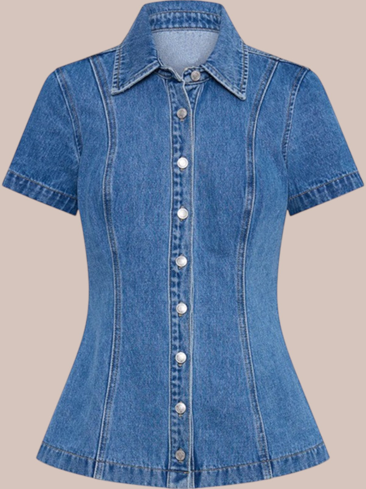 Marvelle Denim Knopf-Oben Rock Set
