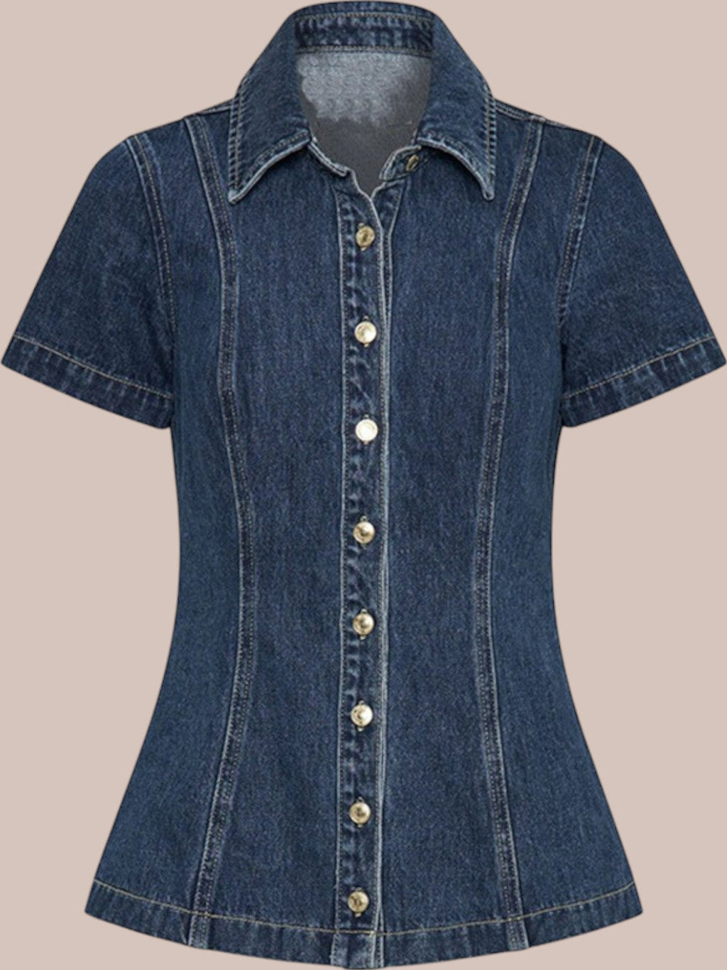 Marvelle Denim Knopf-Oben Rock Set