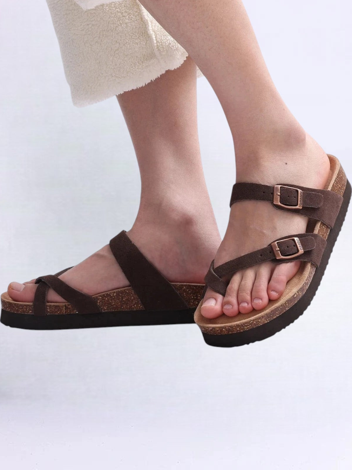 Orado Wildleder Kork Riemensandalen