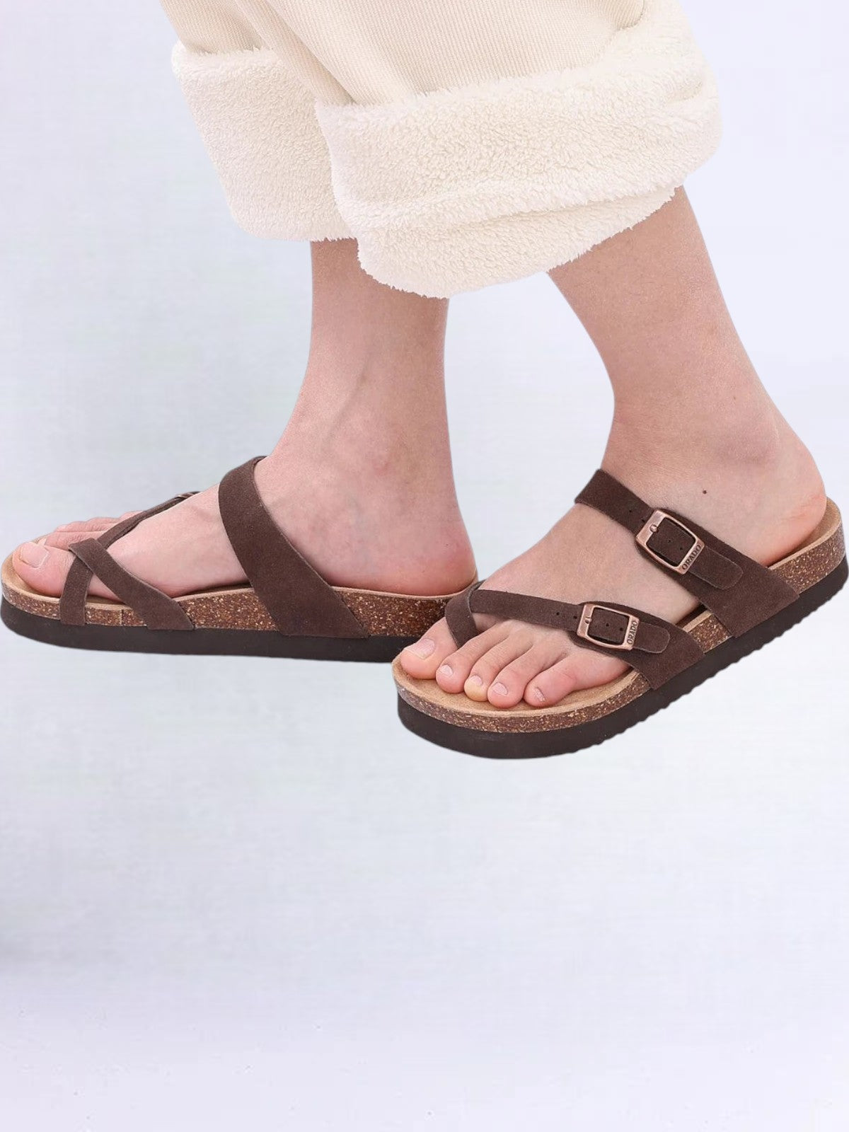 Orado Wildleder Kork Riemensandalen