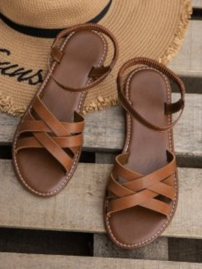 Vivara Römische Elastische Sandalen mit Kreuzriemen