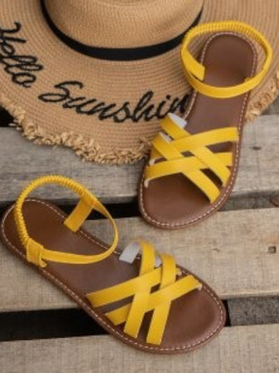 Vivara Römische Elastische Sandalen mit Kreuzriemen