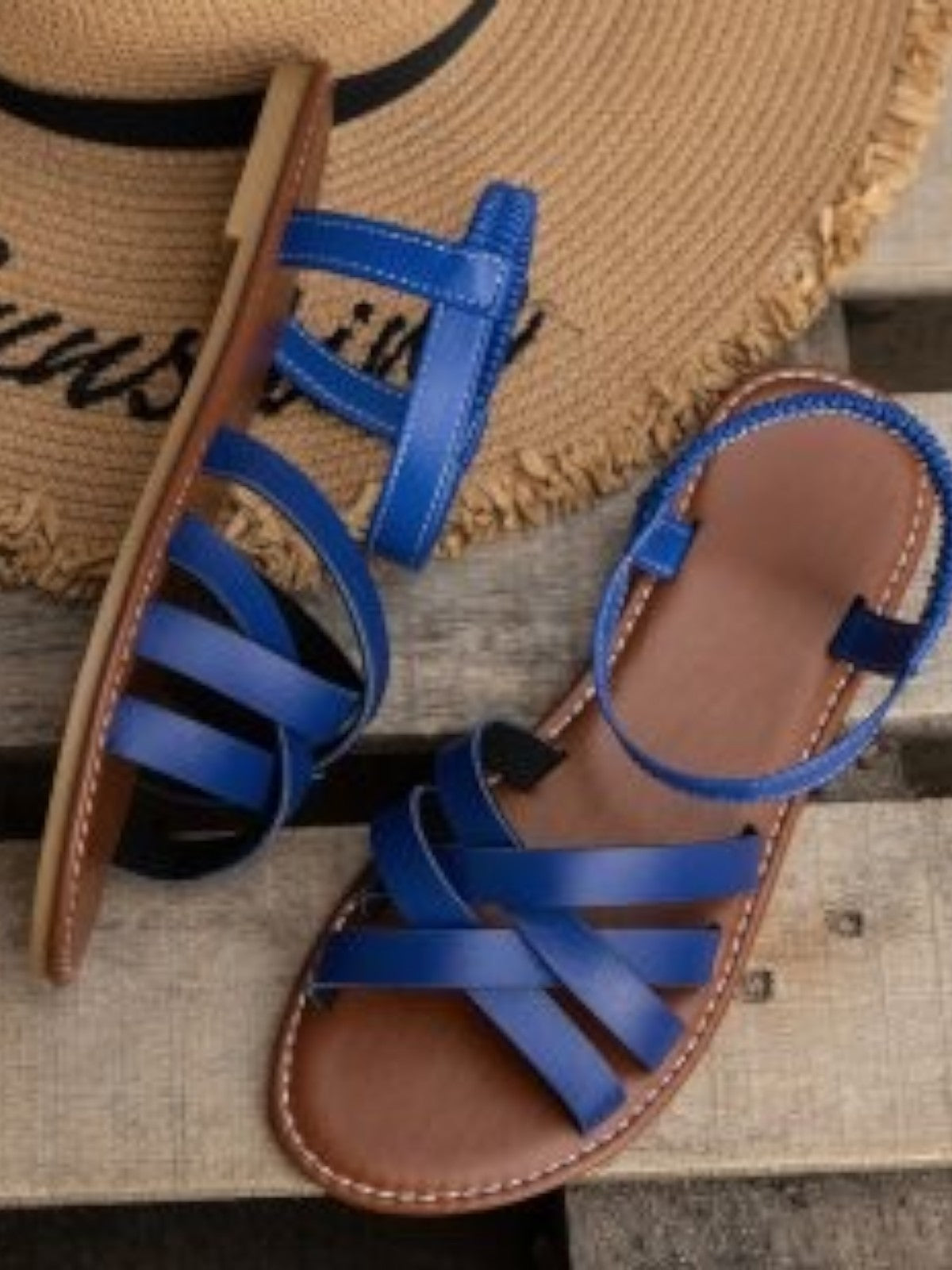 Vivara Römische Elastische Sandalen mit Kreuzriemen