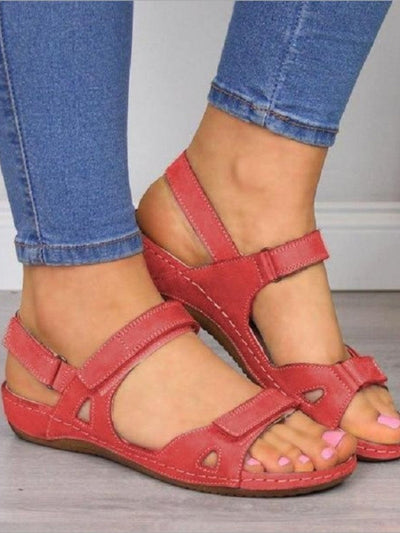Marvelle Offene Zehen Klettverschluss Sandalen mit Keilabsatz