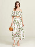 Mila Floral Off-Shoulder Zweiteiliges Set