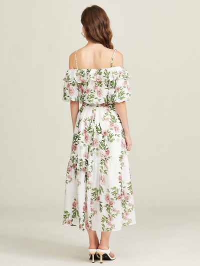 Mila Floral Off-Shoulder Zweiteiliges Set