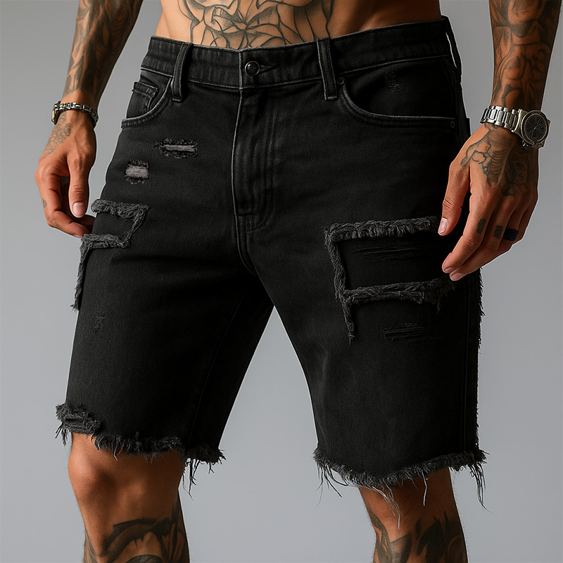 Herren Vintage Denim Gebrushte Shorts