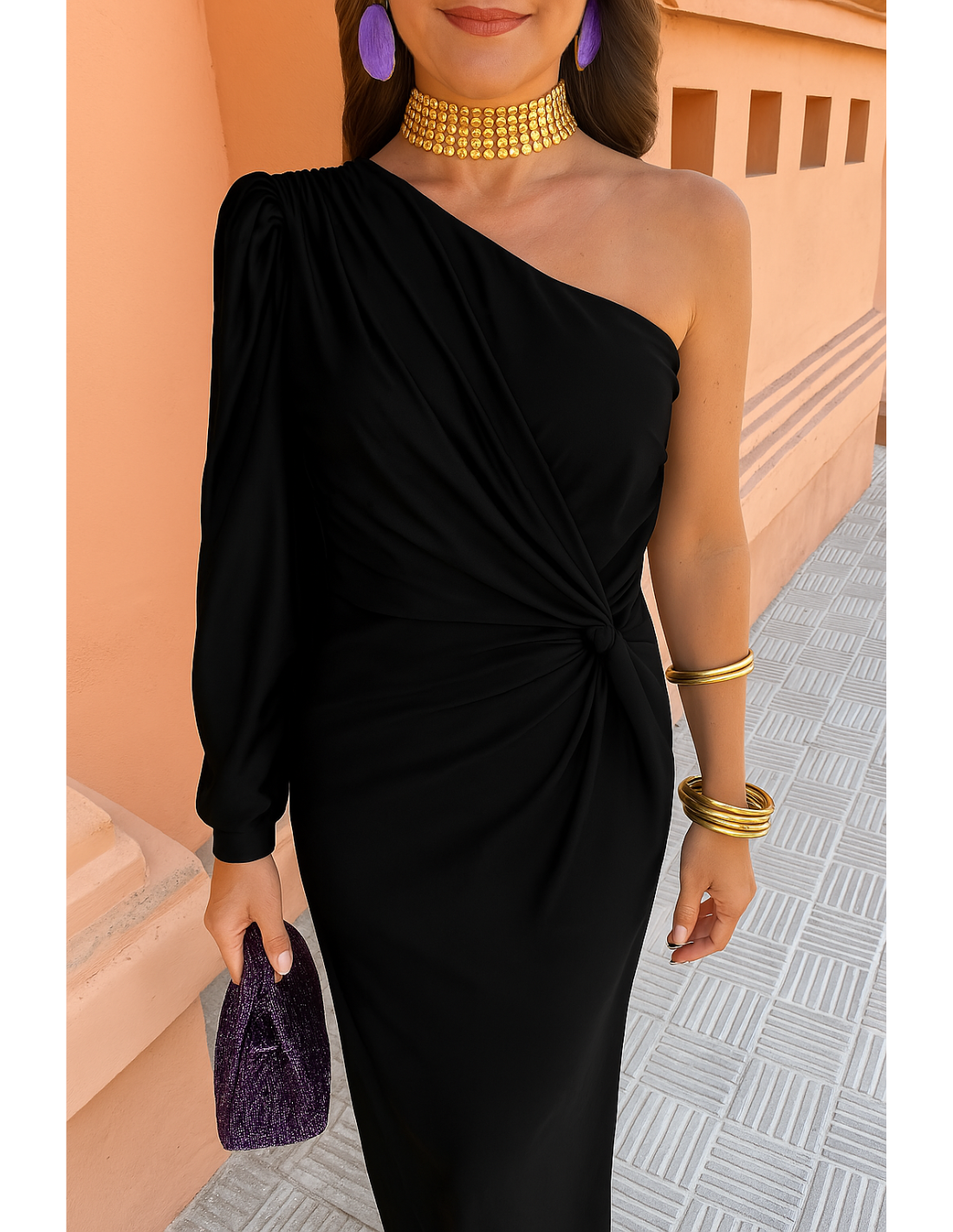 Alaysia™ | Lange Schwarze Sommerrobe