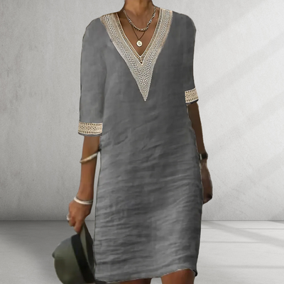 INGRID – Kleid aus Baumwolle und Leinen
