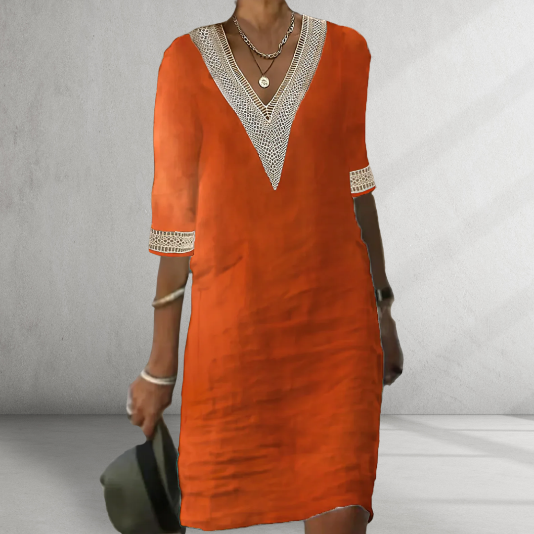 INGRID – Kleid aus Baumwolle und Leinen