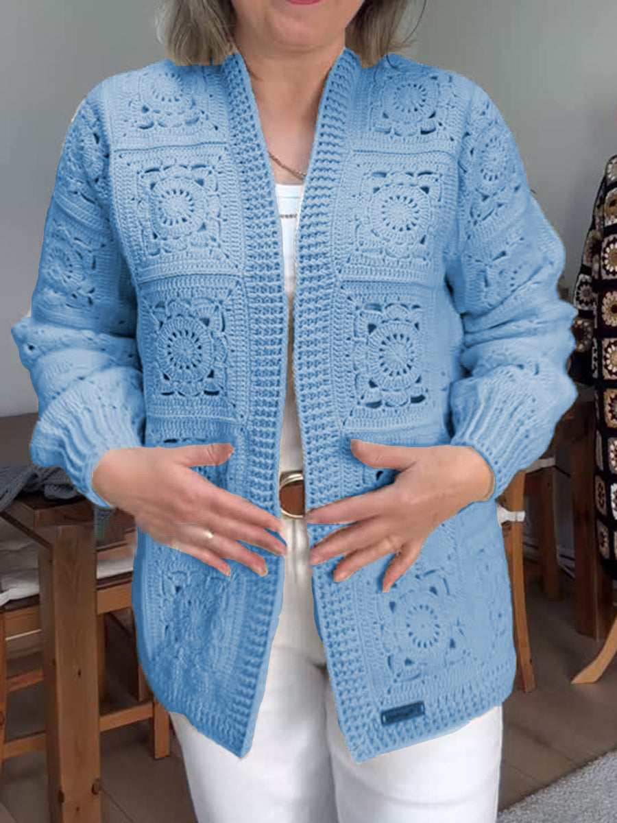 Vintage Häkelstrick Cardigan Pullover
