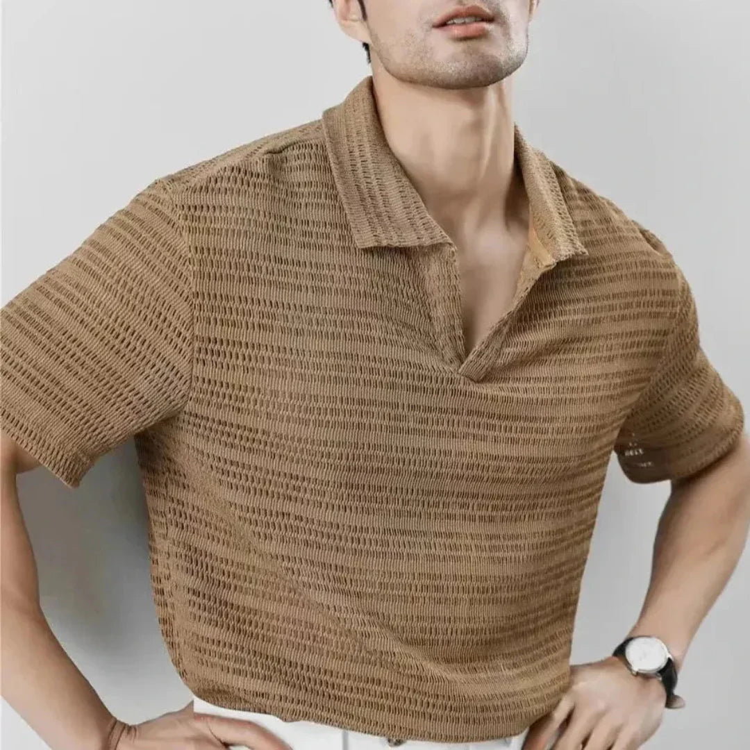 Eric Textured Knit Polo Shirt