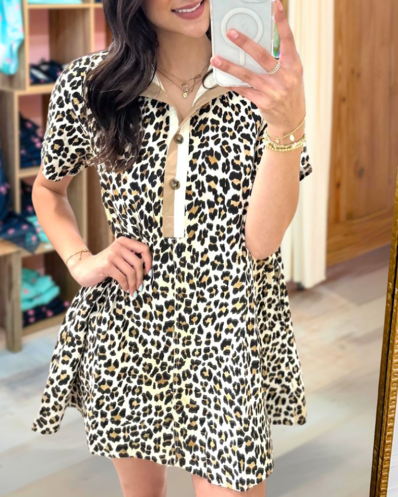 Fierce Leopard Mini Kleid