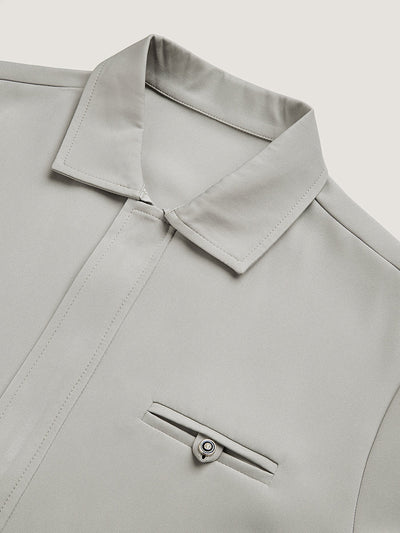 Plus Size Hemdkragen Reißverschluss Herren Set