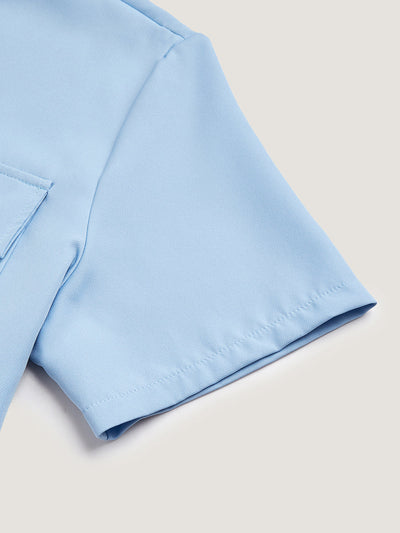 Plus Size Blau Kurzarm Herren Set