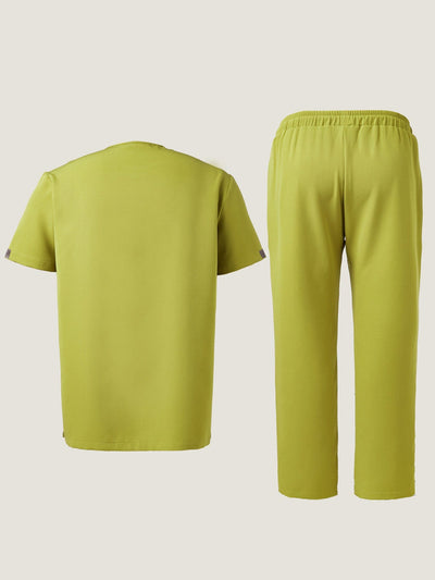 Plus Size Kurzarm Grünes Besticktes Set