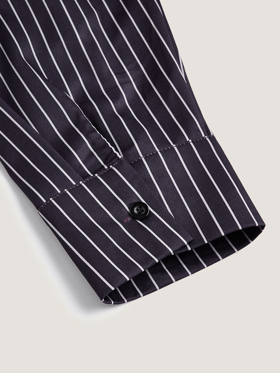 Plus Size Gestreifter Druck Langarm Herren Set
