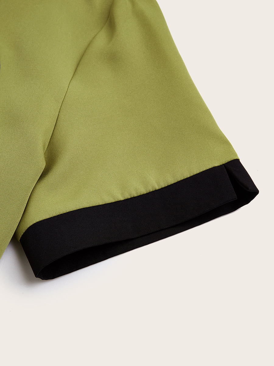 Plus Size Colorblock Kurzarm Herren Set