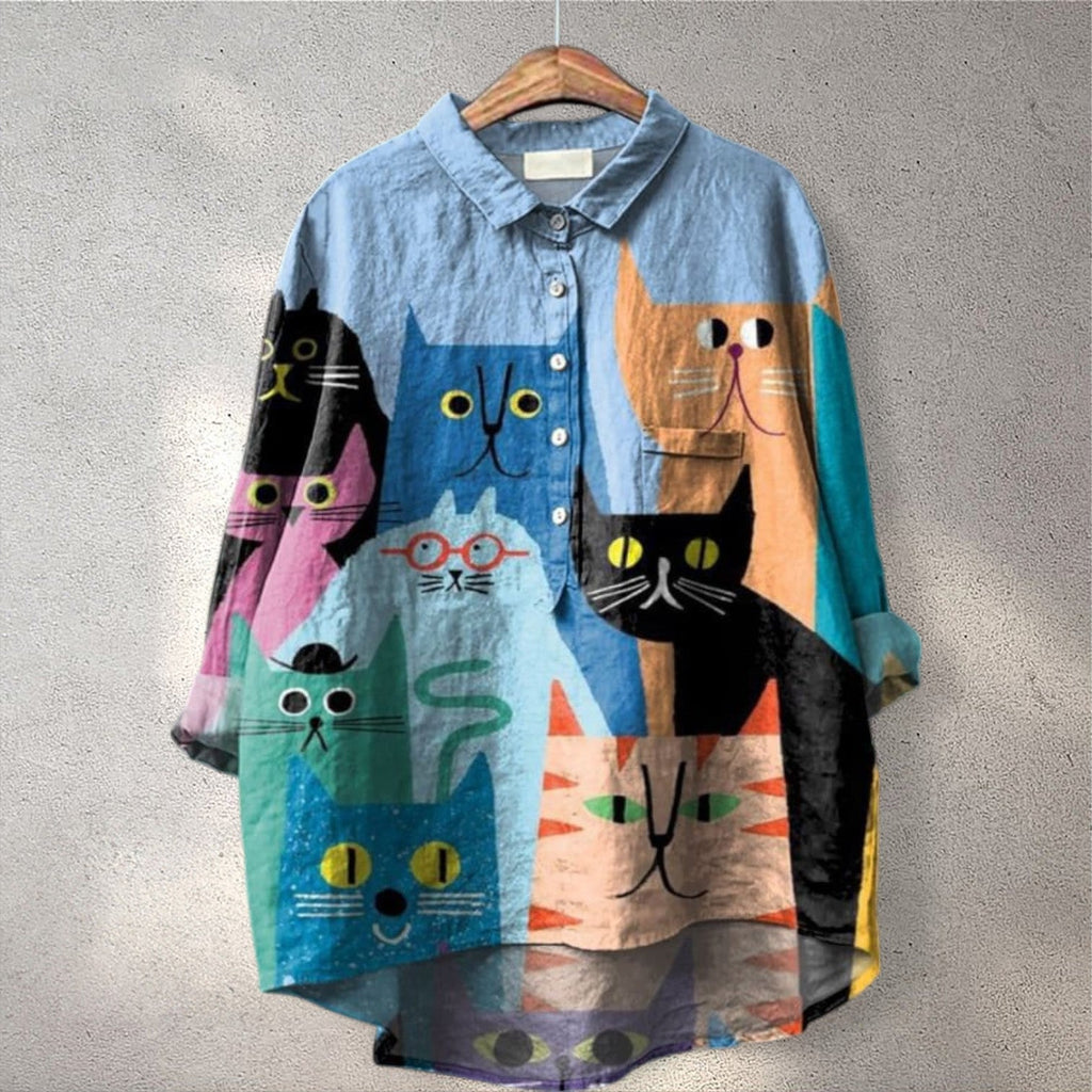 Luni | Colorful printed blouse with character