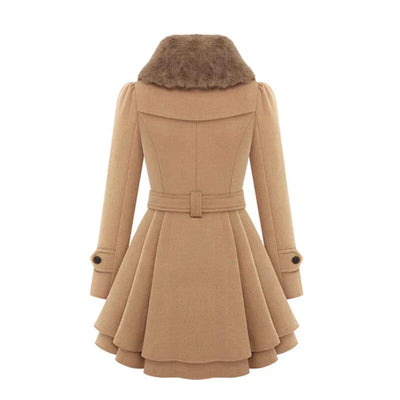 Sarena ™ | Schicker Trenchcoat mit veganem Fell