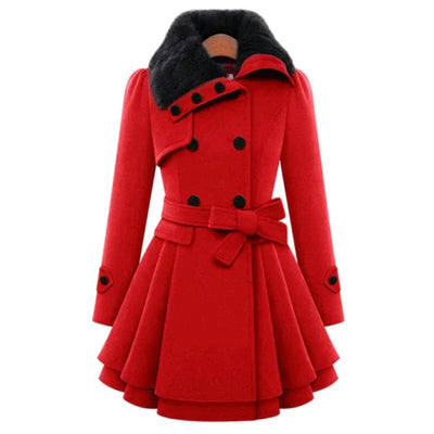 Sarena ™ | Schicker Trenchcoat mit veganem Fell