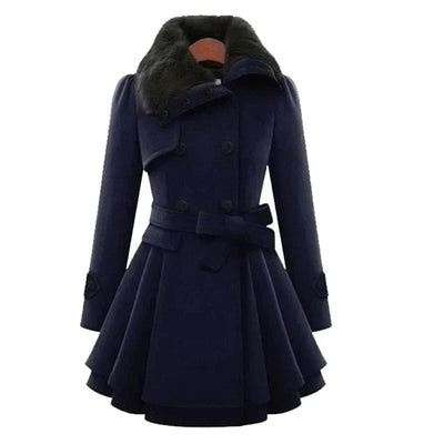 Sarena ™ | Schicker Trenchcoat mit veganem Fell