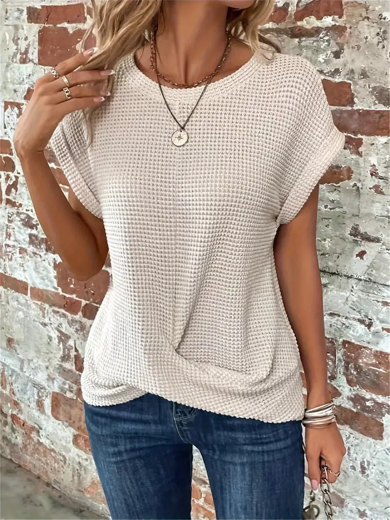 Tegan – Waffle Knit Casual Tee