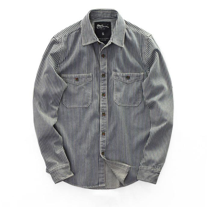 Retro Herbst Gestreiftes Hemd