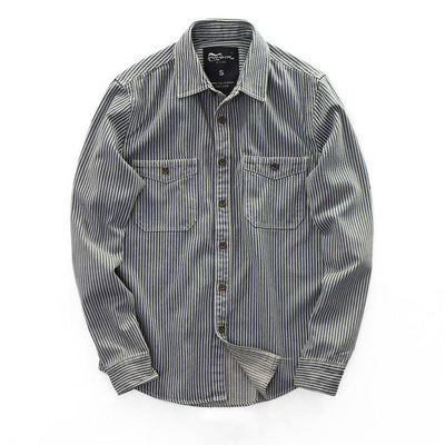 Retro Herbst Gestreiftes Hemd