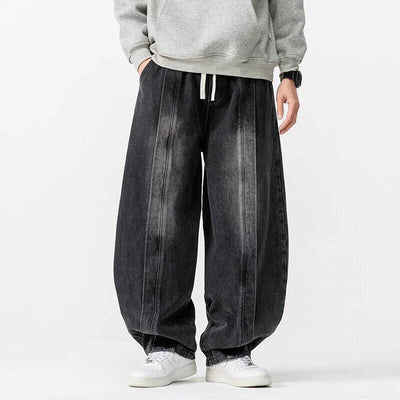 Japanische Retro Machete Denim Lockere Weitbein-Harem-Hose
