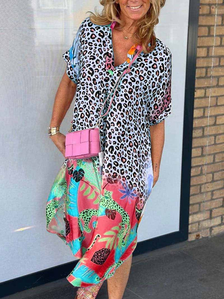 Marcie – Mixed Print Midi Dress