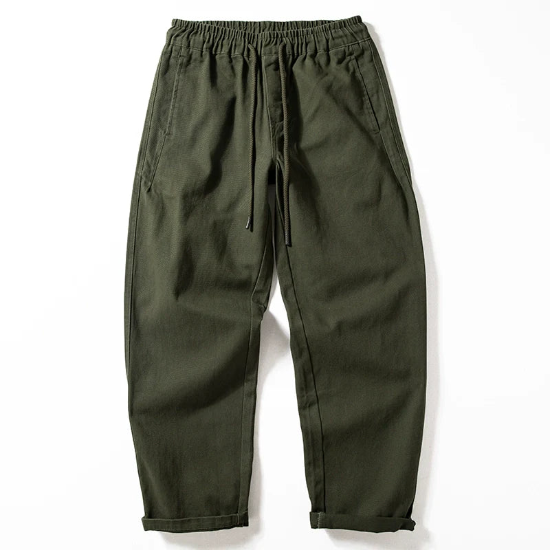 Dicke gebürstete Baumwolle lockere gerade Hose