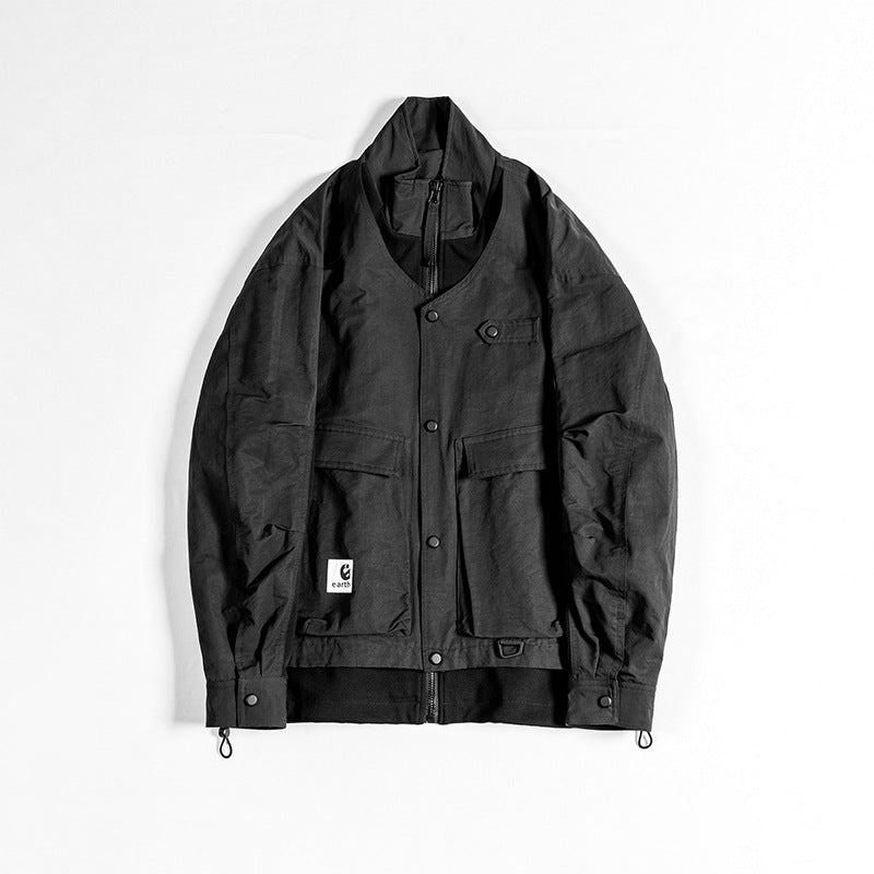 Stehkragen Fake Zweiteiliger Lockere Jacke
