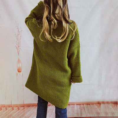 Lässige einfarbige Strickjacke