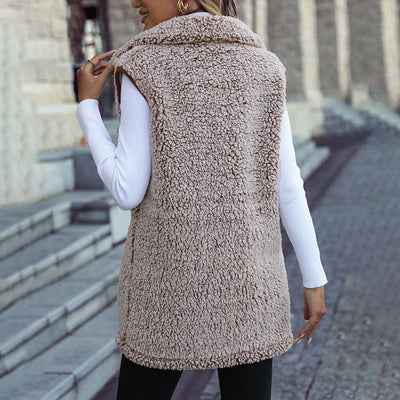 Lässige Plüsch Weste Cardigan
