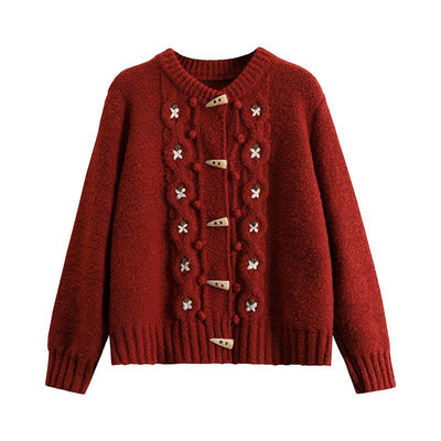 Lässiger Floral Strickcardigan