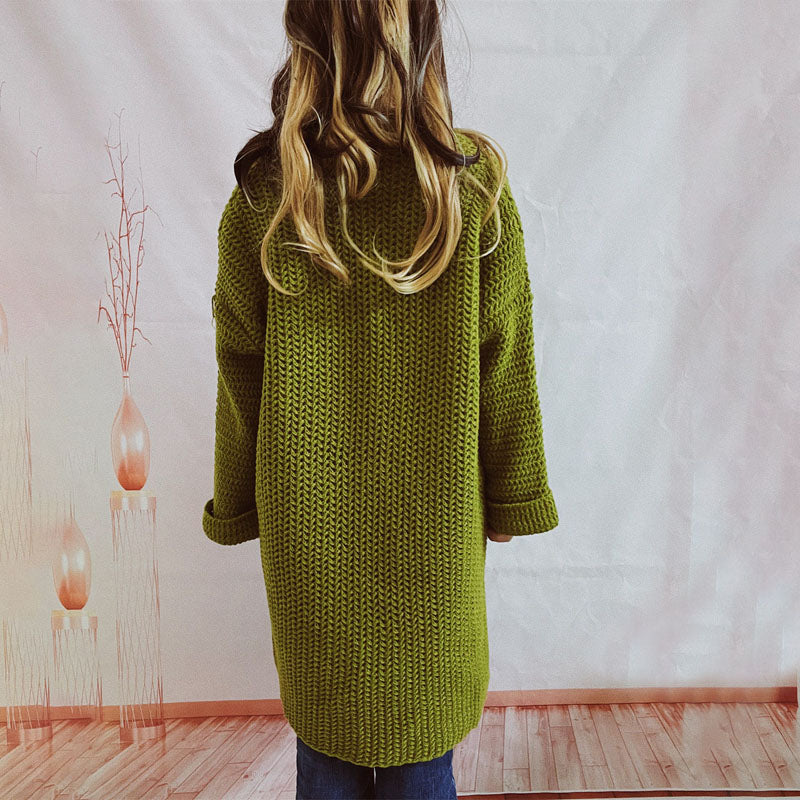 Lässige einfarbige Strickjacke