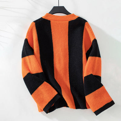 Lässiger gestreifter Strickcardigan