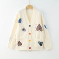 Herzgestickter Strickcardigan