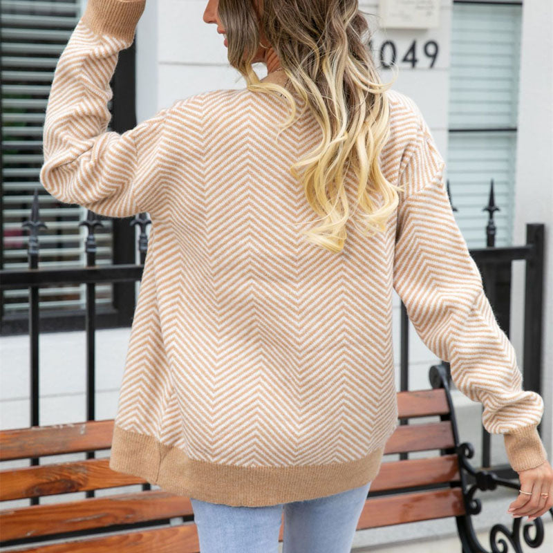 Lässiger gestreifter Cardigan