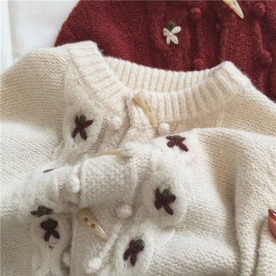 Lässiger Floral Strickcardigan