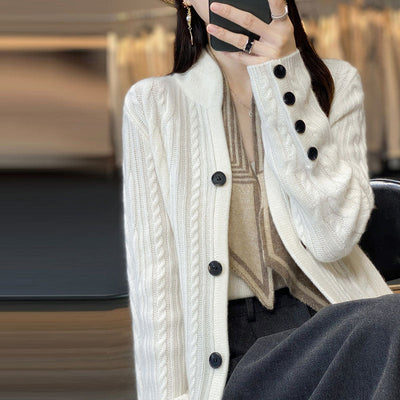 Lässiger einfarbiger Strickcardigan