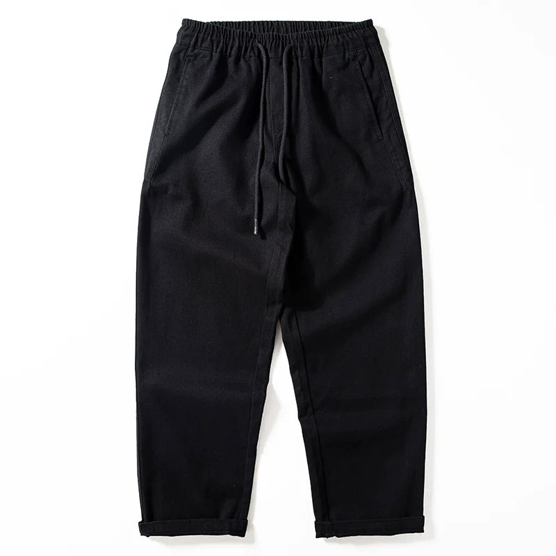 Dicke gebürstete Baumwolle lockere gerade Hose