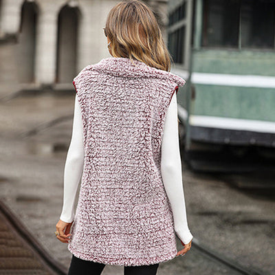 Lässige Plüsch Weste Cardigan