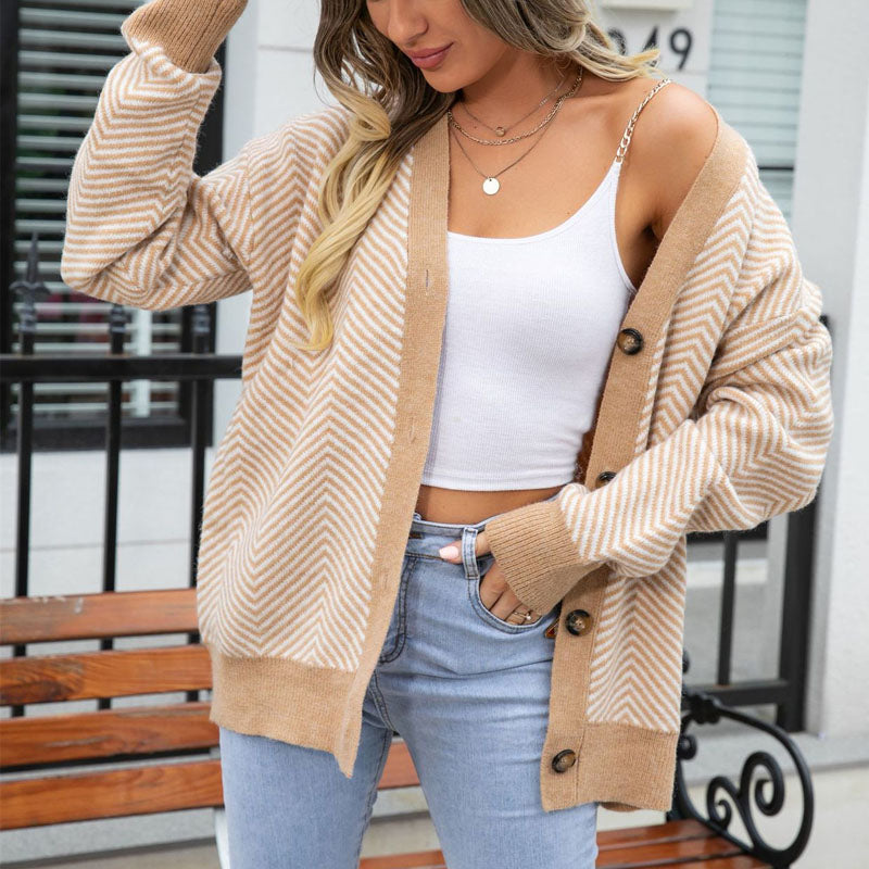 Lässiger gestreifter Cardigan