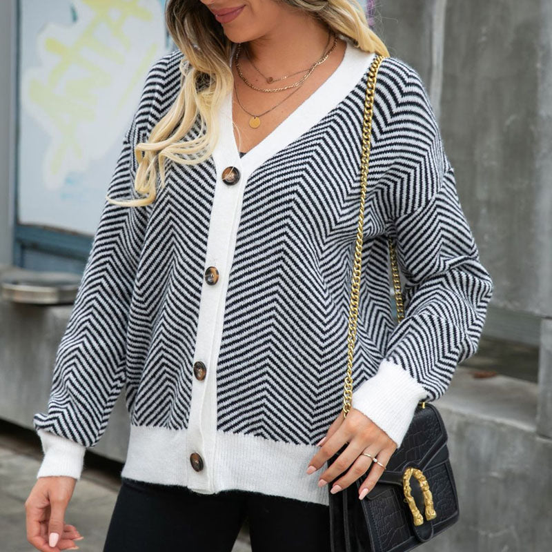 Lässiger gestreifter Cardigan