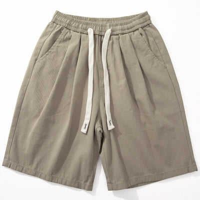 Baumwoll-Elastische Kordelzug Gerade Lockere Freizeitshorts